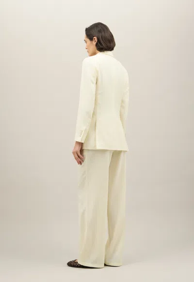 Boglioli Light Wool Honeycomb Bianca Blazer In Warm White
