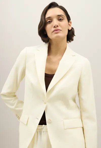 Boglioli Light Wool Honeycomb Bianca Blazer In Warm White