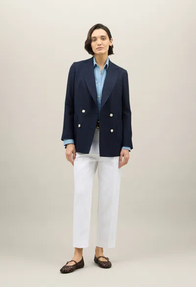 Boglioli Light Wool Honeycomb Maia Blazer In Blue