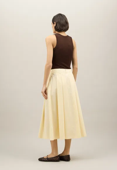 Boglioli Light Popeline Pleated Skirt In Beige