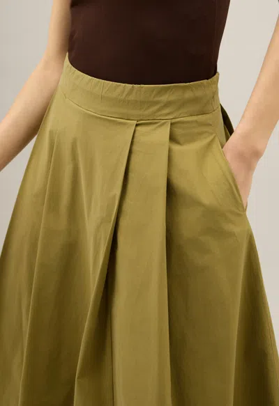 Boglioli Light Popeline Pleated Skirt In Green