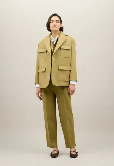 Boglioli Double Cotton Drill Sahara Overjacket In Green