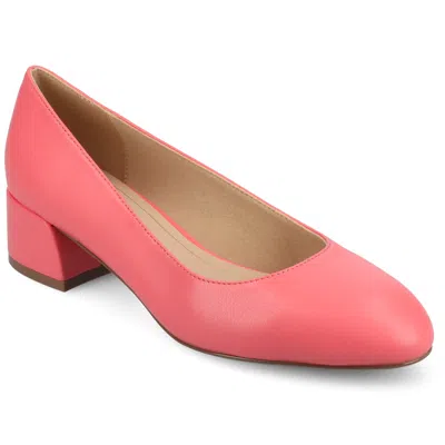 Journee Collection Saarii Womens Round Closed Toe Block Heel Pumps In Pink
