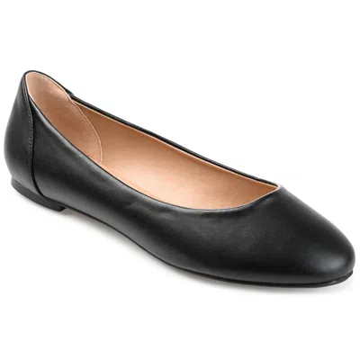 Journee Collection Womens Kavn Medium And Wide Width Comfort Insole Slip On Round Toe Ballet Flats In Black