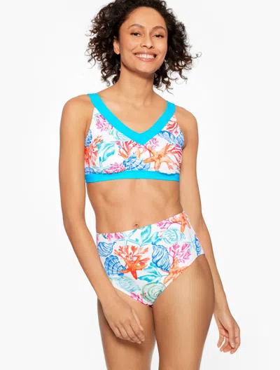 Miraclesuit Misses - Â® Bikini Top - Coral & Shells - White - 14 Talbots In White
