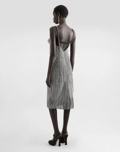 Dolce & Gabbana Crystal-embellished Midi Dress In Multicolor