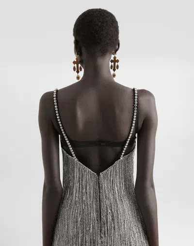 Dolce & Gabbana Crystal-embellished Midi Dress In Multicolor