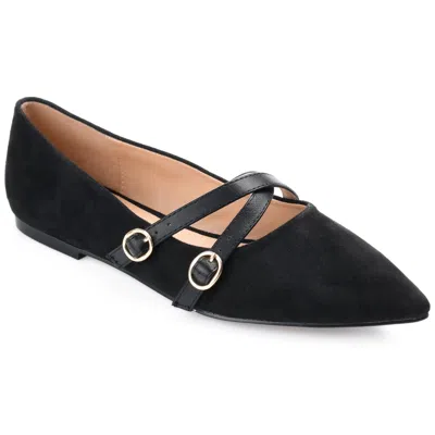 Journee Collection Womens Patricia Slip On Pointed Toe Ballet Flats In Black