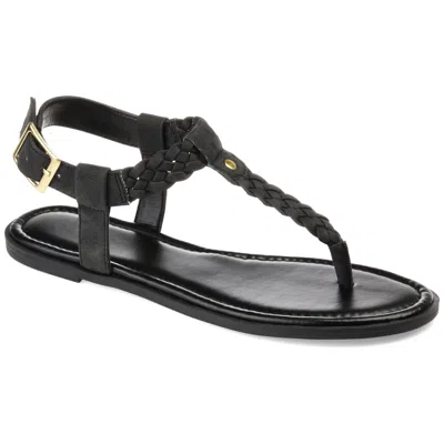 Journee Collection Journee Women's Genevive Flat Sandals In Black