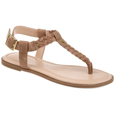 Journee Collection Womens Genevive Ankle Strap Flat Sandals In Brown