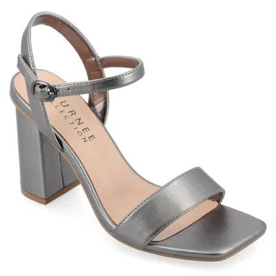 Journee Collection Womens Tivona Heeled Sandals In Silver