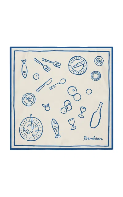 Bembien Tableau Silk Scarf In Blue