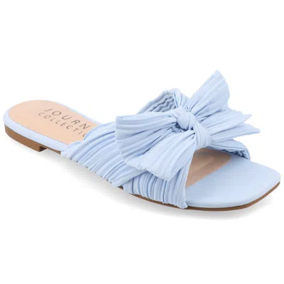 Journee Collection Journee Women's Serlina Flat Sandals In Blue