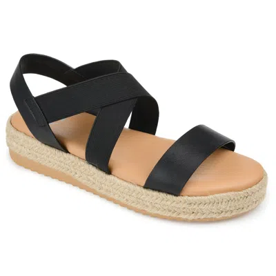 Journee Collection Womens Caroline Wedge Sandals In Black