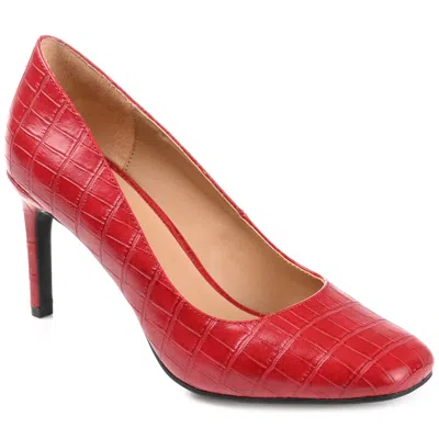 Journee Collection Monalee Pump Women Red Croco Leather Stiletto Heel Gal648 In Red