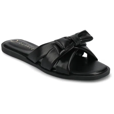 Journee Collection Womens Prylin Flat Sandals In Black