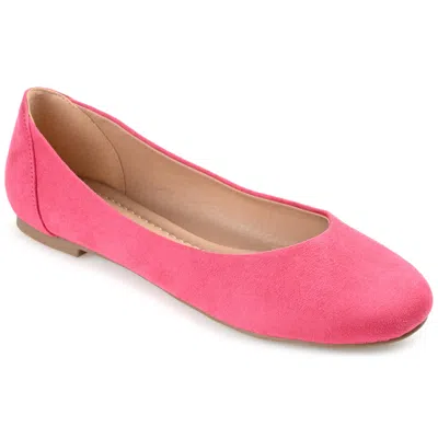 Journee Collection Womens Kavn Medium And Wide Width Comfort Insole Slip On Round Toe Ballet Flats In Pink