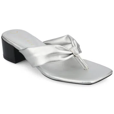Journee Collection Womens Seelah Heeled Sandals In Silver