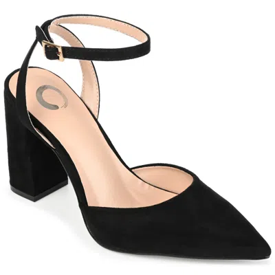 Journee Collection Tyyra Womens Pointed Closed Toe Block Heel Pumps In Black