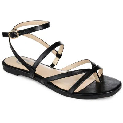 Journee Collection Serissa Sandals Womens Black Ankle Strap Square Toe Gal2089 In Black