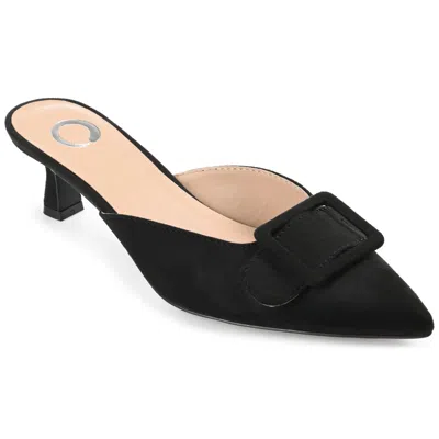 Journee Collection Womens Vianna Kitten Heel Mules Pointed Toe Pumps In Black