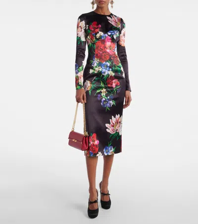 Dolce & Gabbana Vally 105 Satin Slingback Pumps In Black