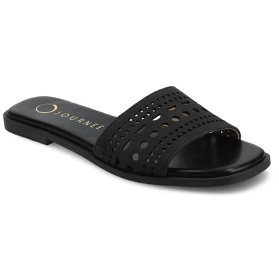 Journee Collection Womens Brodie Flat Sandals In Black
