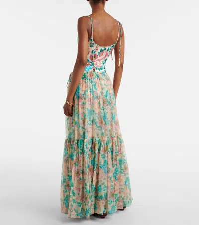 Chloé Floral Tiered Silk Skirt With Elastic Waistband In Multicoloured