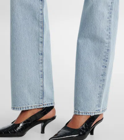 Frame The Staple Mid-rise Straight-leg Jeans In Blue