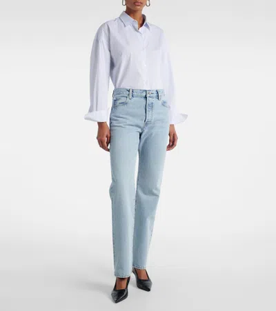 Frame The Staple Mid-rise Straight-leg Jeans In Blue
