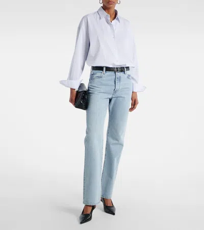 Frame The Staple Mid-rise Straight-leg Jeans In Blue