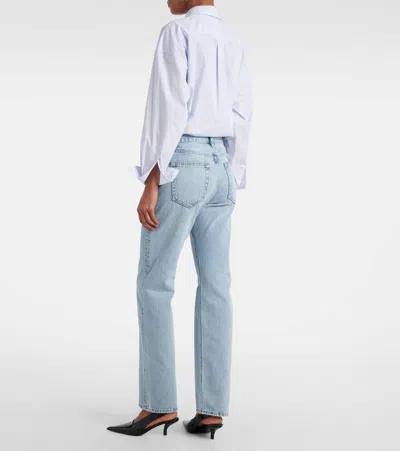 Frame The Staple Mid-rise Straight-leg Jeans In Blue