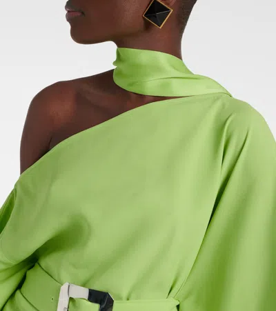 Taller Marmo Taylor Asymmetric One-shoulder Kaftan In Green