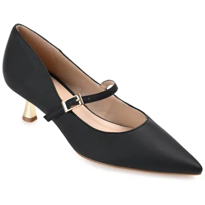 Journee Collection Womens Manza Kitten Heel Mary Jane Pointed Toe Pumps In Black