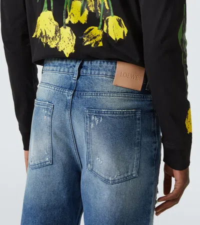 Loewe Patchwork Straight Jeans In Blue