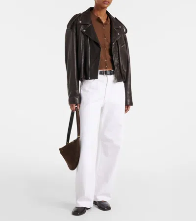 Agolde Ca\n\nstraight Jeans With Low Crotch Fran In White