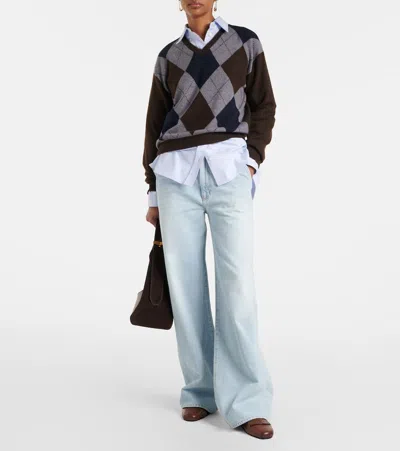 Agolde Harper High-rise Wide-leg Denim Trousers In Blue