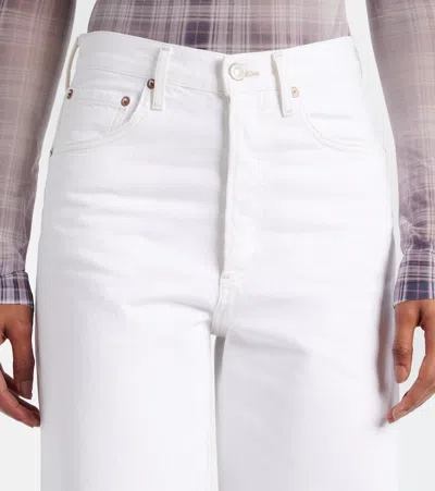 Agolde Dame Wide Leg Jeans In White