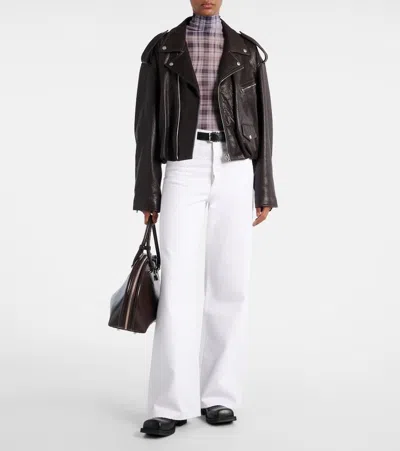 Agolde Dame Wide Leg Jeans In White