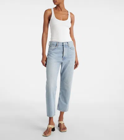 Agolde 90 Crop Mid Rise Loose Straight Jeans Force