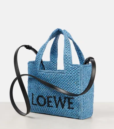 Loewe Women's Font Small Raffia Bag In Blue