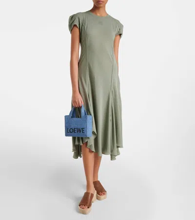 Loewe Women's Font Small Raffia Bag In Blue