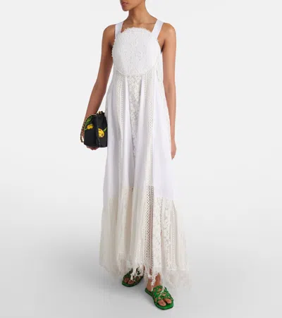 Loewe Petal Anagram Leather Flat Sandals In Green