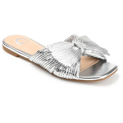 Journee Collection Cloudsteppers Womens Serlina Slide Sandals In Silver