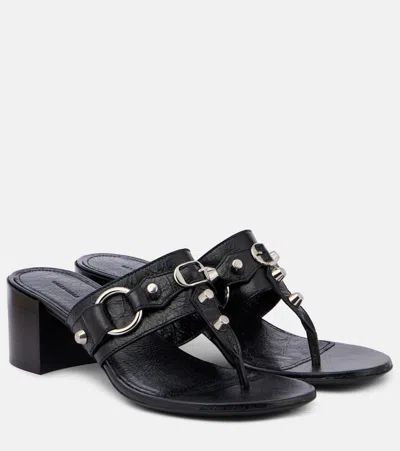 Balenciaga Thong Sandals Block Heel In Black
