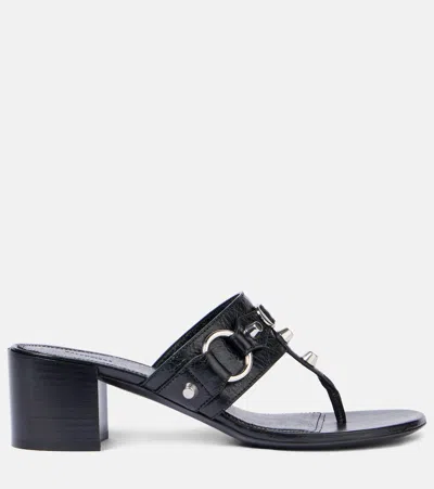Balenciaga Thong Sandals Block Heel In Black