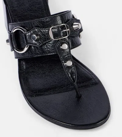 Balenciaga Thong Sandals Block Heel In Black