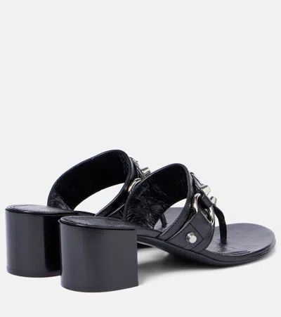 Balenciaga Thong Sandals Block Heel In Black