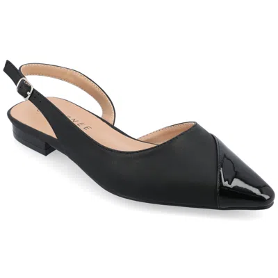 Journee Collection Daphnne Womens Pointed Closed Toe Ballet Flats In Black