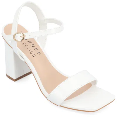 Journee Collection Journee Women's Tivona Medium And Wide Width Dress Sandals In White